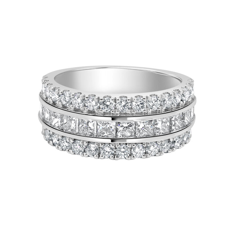 Lab Grown Diamond 2 1/2ctw. Princess Cut & 14k White Gold Anniversary Ring image number null