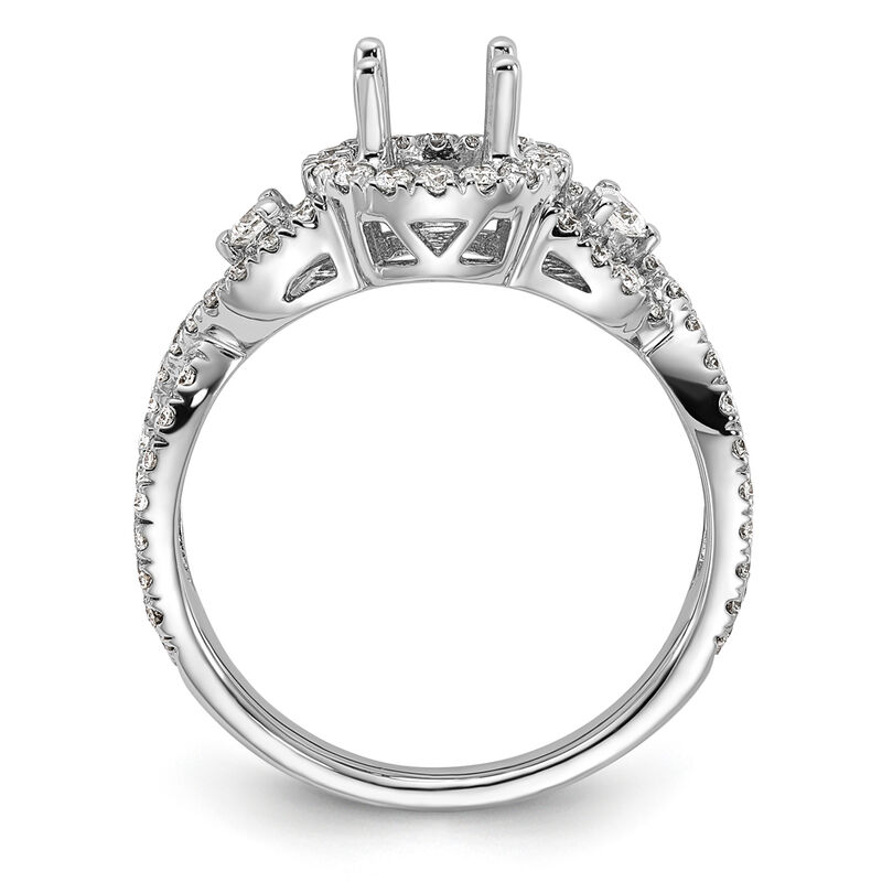 Brilliant-Cut 3/4ctw. Diamond Twist Semi-Mount in 14k White Gold Extended Size image number null