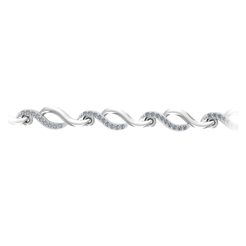 Diamond 0.58ctw. Twist Bracelet in Sterling Silver image number null