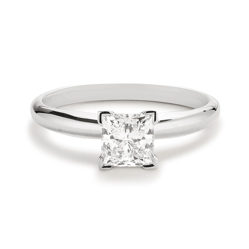 Princess-Cut Lab Grown 1ct. Engagement Ring in 14k White Gold image number null