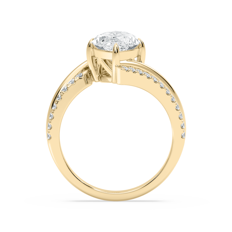 Marquise Lab Grown Diamond 3 1/4ctw. Double Row Bypass Engagement Ring in 14k Yellow Gold image number null