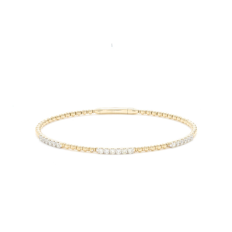 14kt. YG Diamond Bar Flexi Bangle image number null