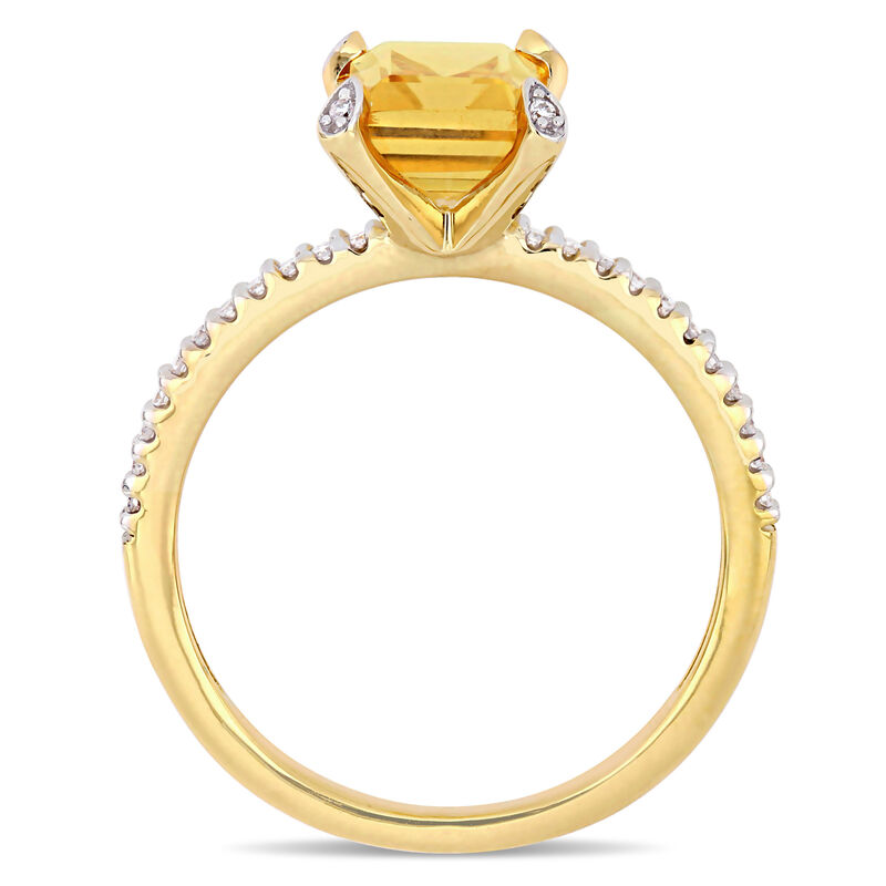 Emerald-Cut Citrine Solitaire Engagement Ring in 10k Yellow Gold image number null