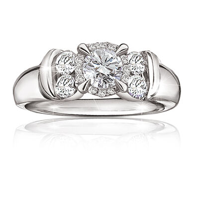 Shaylene. 1ct. Brilliant-Cut Diamond Engagement Ring in 14K White Gold