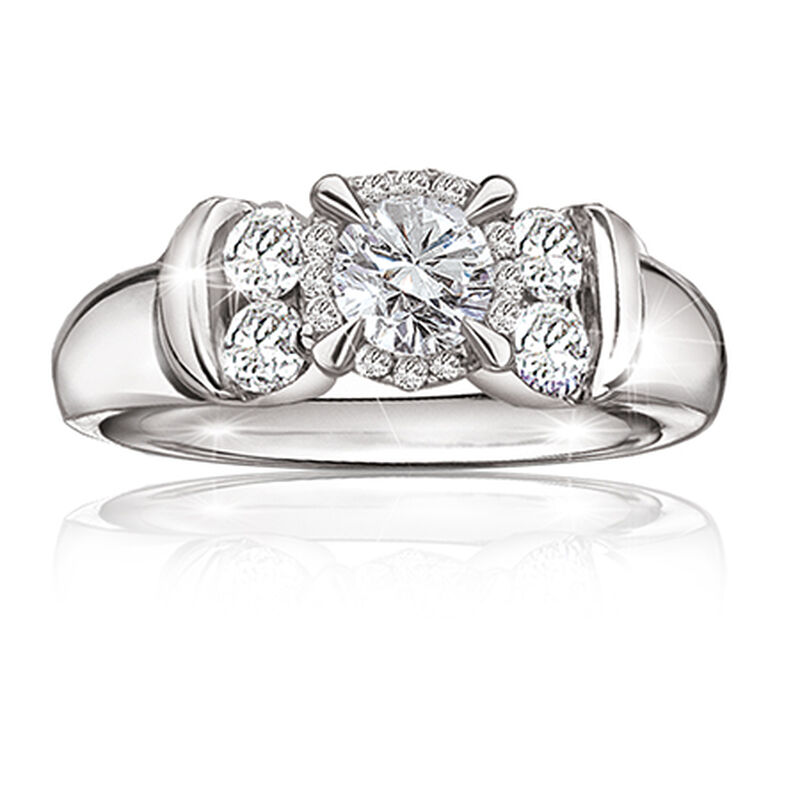 Shaylene. 1ct. Brilliant-Cut Diamond Engagement Ring in 14K White Gold image number null