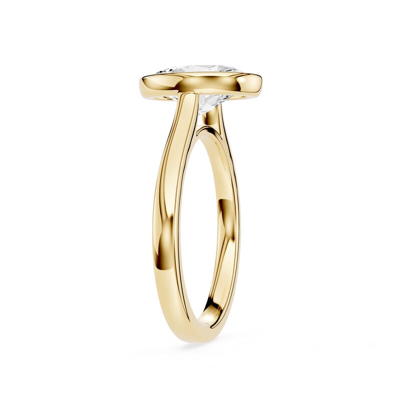 Oval Lab Grown Diamond 2ct. Bezel Solitaire Engagement Ring in 14k Yellow Gold image number null
