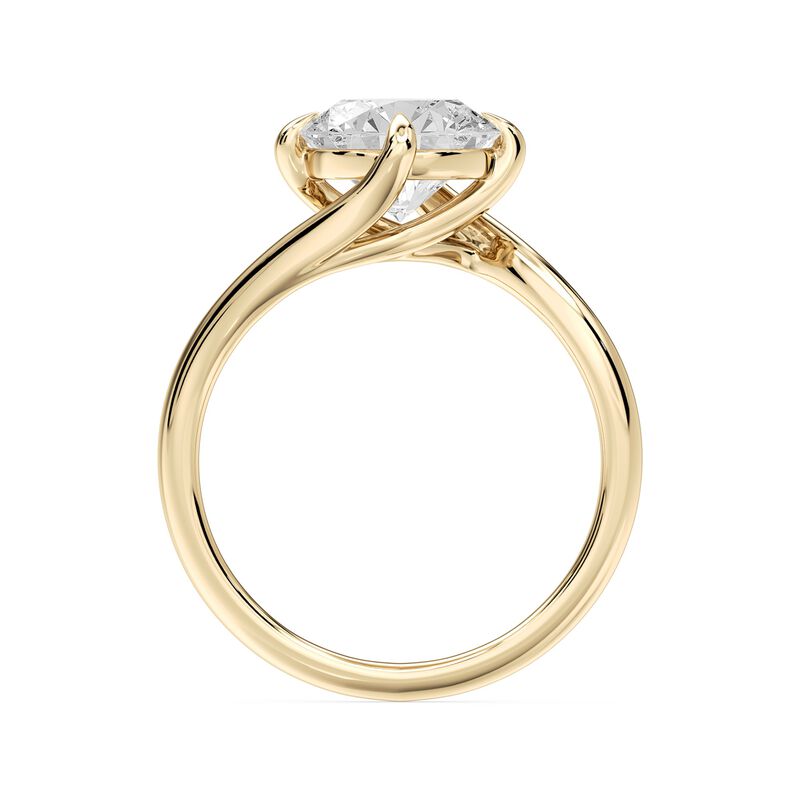Round Lab Grown Diamond 2 1/2ct. Bypass Solitaire Engagement Ring in 14k Yellow Gold image number null