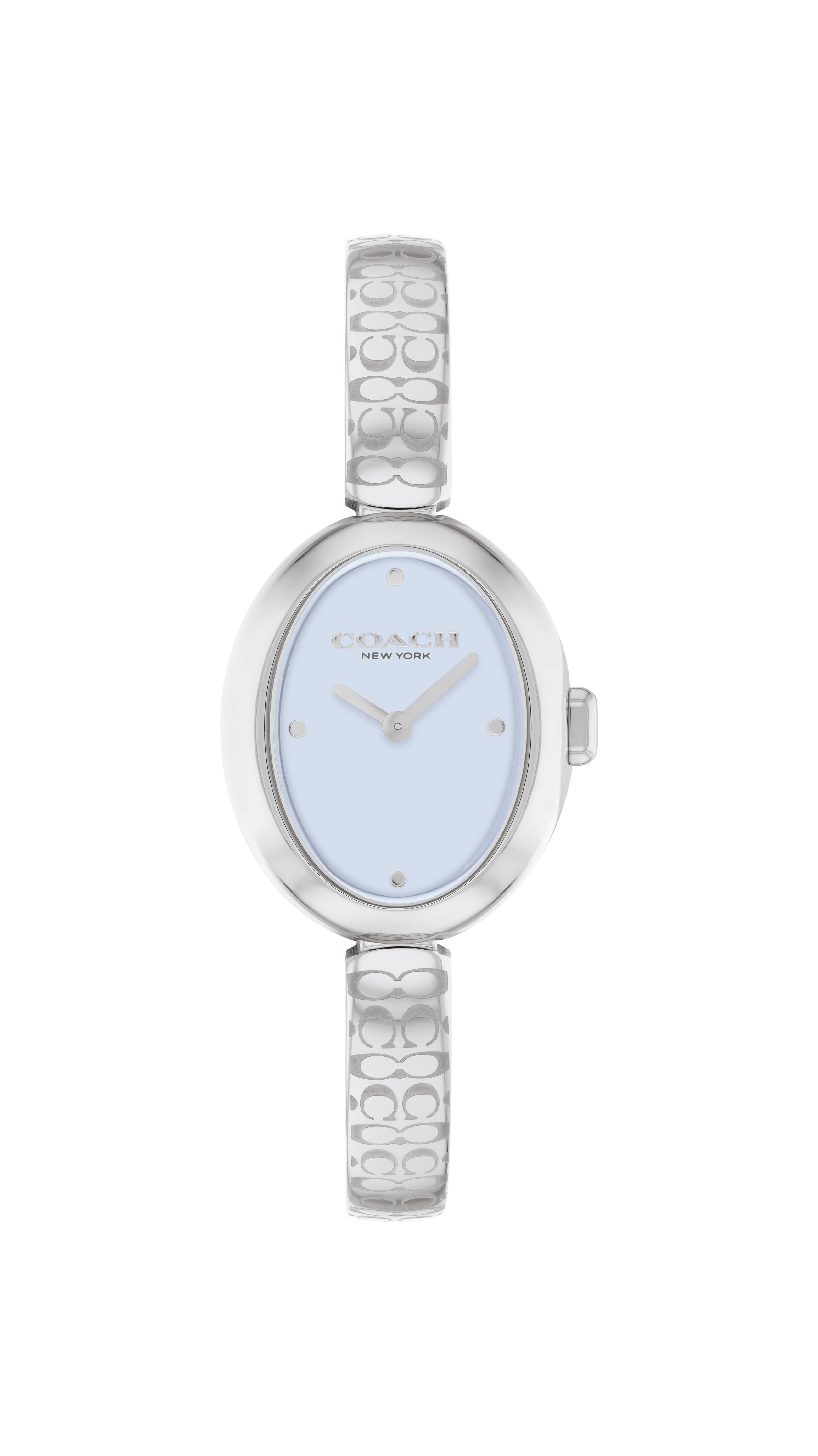 Coach Ladies' Sammy Oval Blue Dial Stainless Steel Bangle Watch