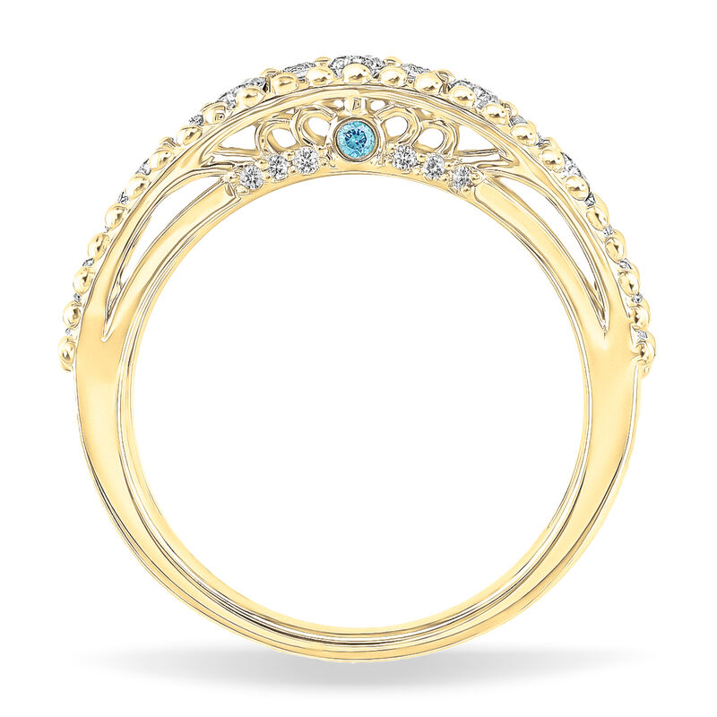 JK Crown 1/2ctw. Diamond Beaded Anniversary Band in 14k Yellow Gold image number null