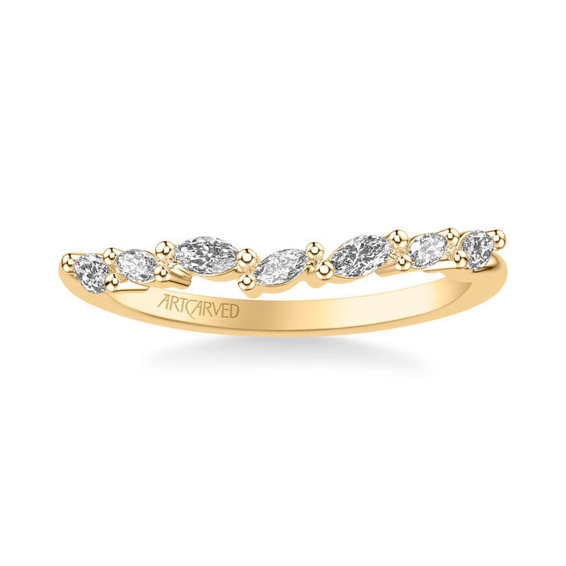 Diamond 1/3ctw. Marquise & 14k Yellow Gold Wedding Ring image number null