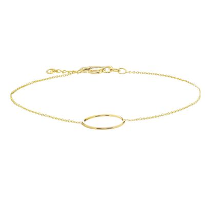 Circle Wire Adjustable Bracelet in 14k Yellow Gold
