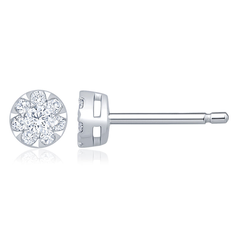 .25ctw. Round Cluster Stud Earrings in 10k White Gold image number null
