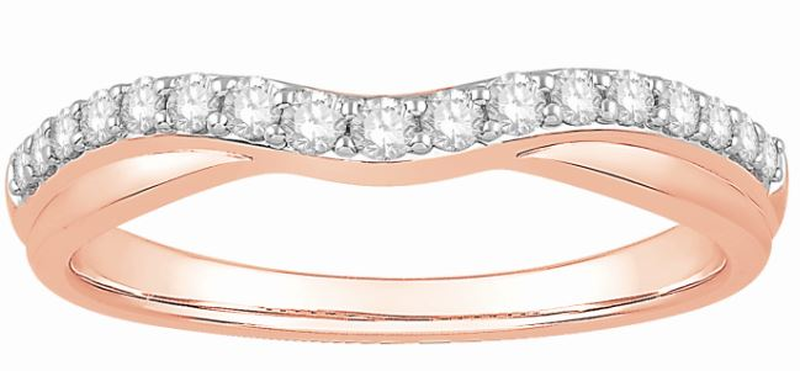 Diamond 1/4ctw. Contour & 14k Rose Gold Anniversary Ring image number null