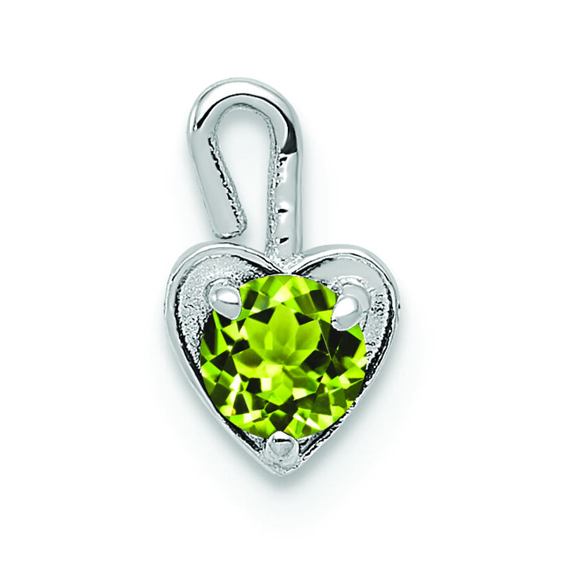 August Synthetic Birthstone Heart Charm in 14k White Gold image number null