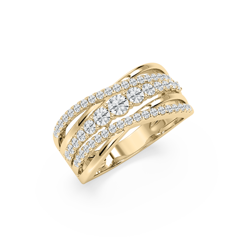 Lab Grown Diamond 1ctw. Crossover Ring in 10k Yellow Gold image number null
