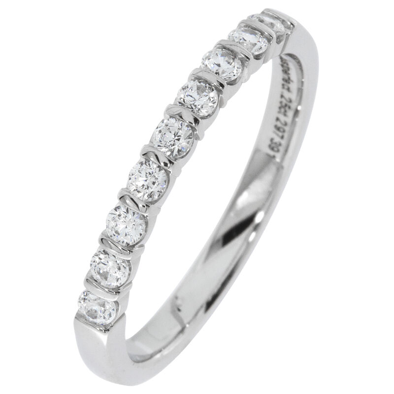 Ladies' 9-Stone 1/4ctw. Bar-Set Diamond Wedding Band in 14K White Gold (GH, SI) image number null