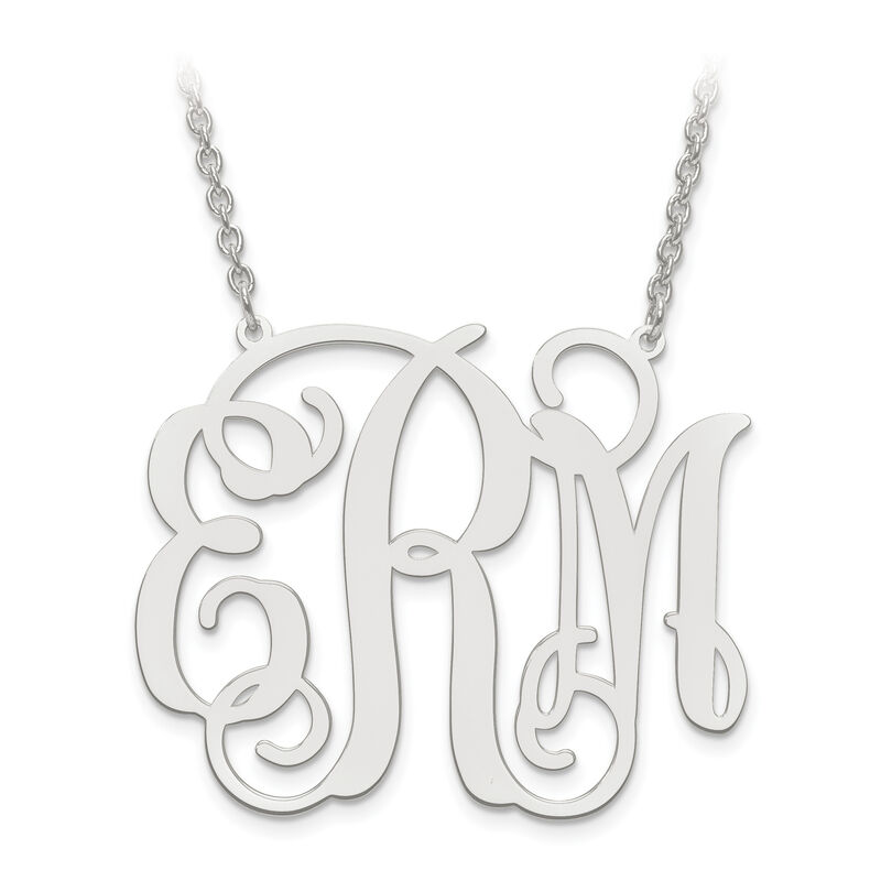 35x41 Monogram Plate Pendant in Sterling Silver (up to 3 letters) image number null