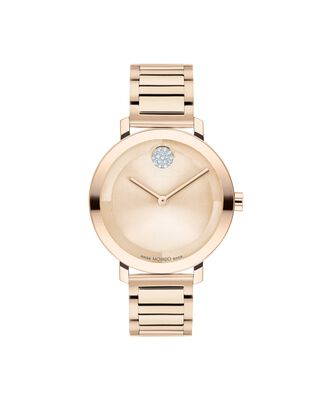 Movado Bold Ladies Rose Gold Ion Plated Stainless Steel Evolution 2.0 Watch 3601107