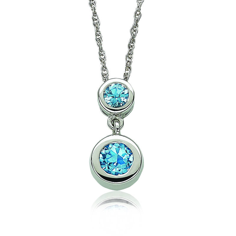 Blue Topaz Bezel-Set Drop Lariat Necklace in Sterling Silver image number null