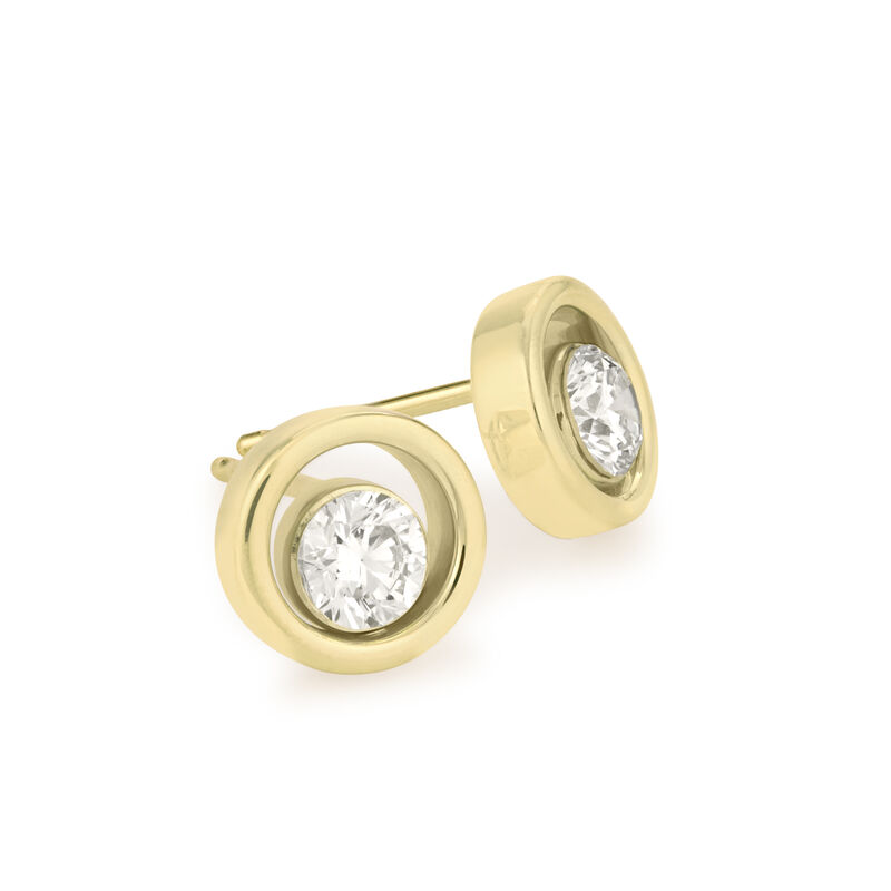 Brilliant-Cut Lab Grown 1/2tw. Diamond FG VS Floating Stud Earrings in 10k Yellow Gold image number null