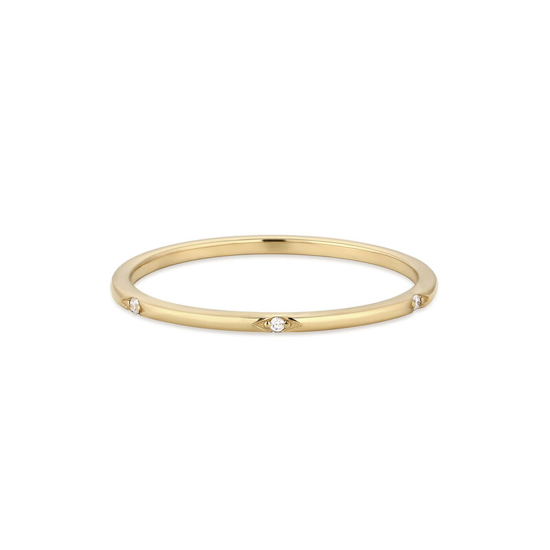 Diamond Triple Band in 14k Yellow Gold image number null