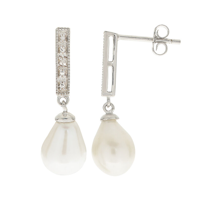 Imperial Pearl Freshwater Pearl & Diamond Accent Earrings (7.5-8 mm) image number null
