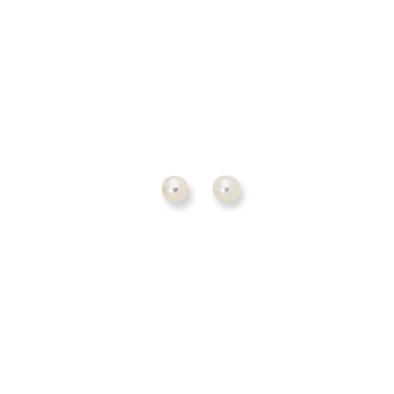 Freshwater Pearl Studs 6mm in 14k Yellow Gold  image number null