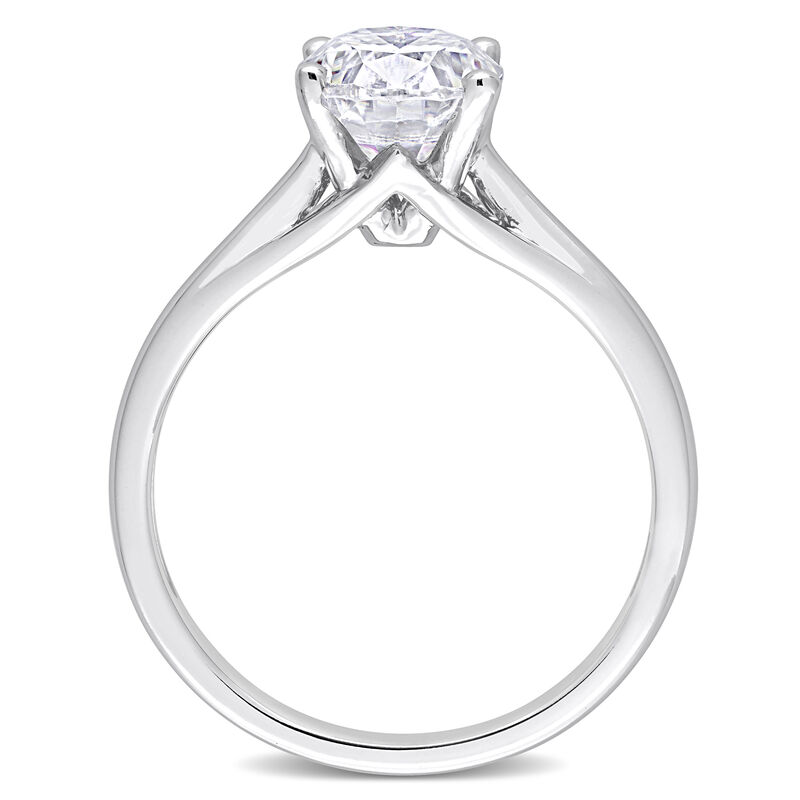 Created Oval-Cut Moissanite Solitaire Ring in 14k White Gold image number null