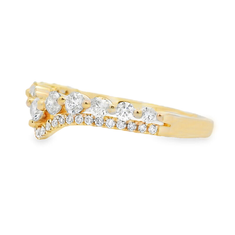 Diamond 1/2ctw. Chevron Contour & 14k Yellow Gold Anniversary Ring image number null