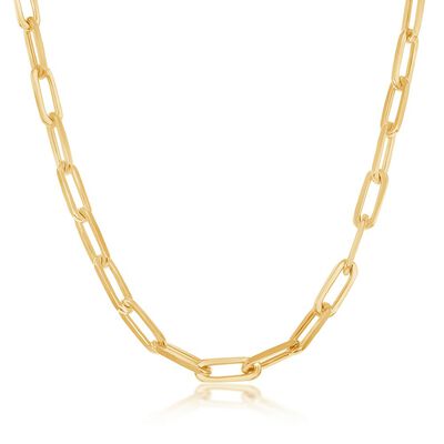 Paperclip 16" Chain 3.2mm in Gold Plated Sterling Silver