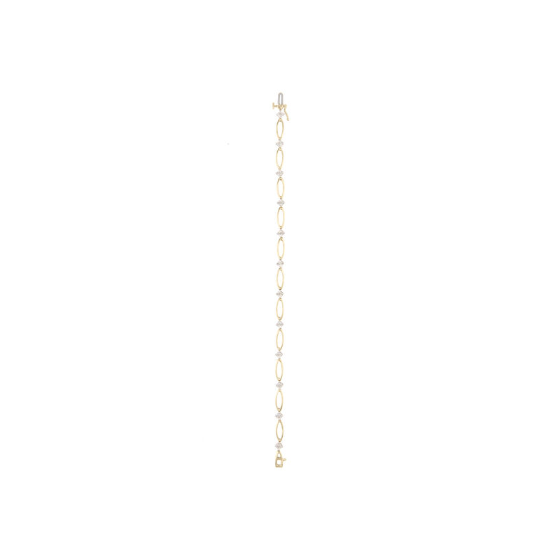 Marquise-Shape Diamond Link Bracelet in 10k Yellow Gold image number null