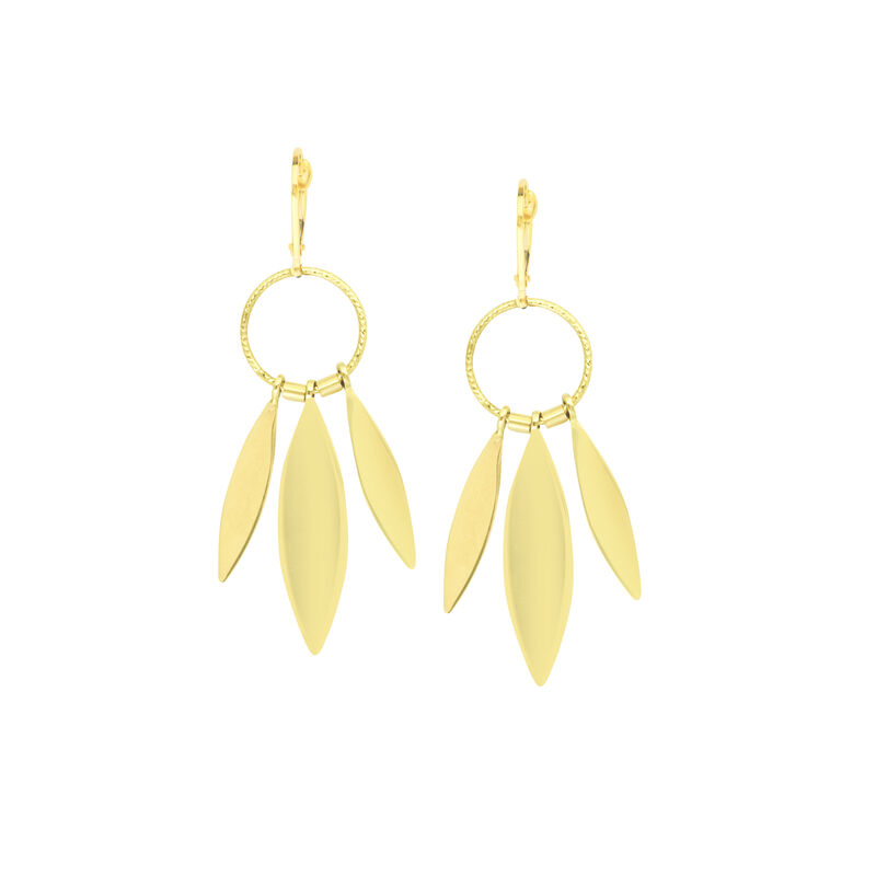 Marquise Dangle  Earrings with Light Lever Back in 14K Yellow Gold image number null