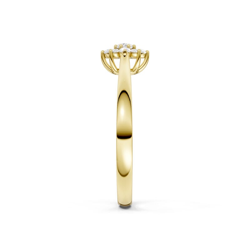 Lab Grown Diamond Kite Halo Promise Ring in 10k Yellow Gold image number null