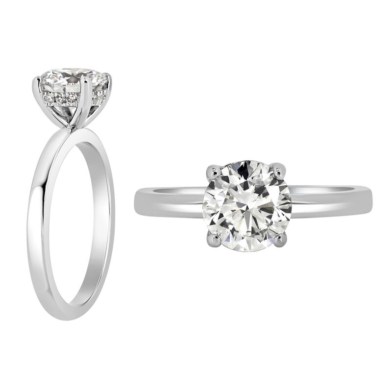 Brilliant-Cut 2ct. Hidden Halo Lab Grown EF VS Diamond Engagement Ring Setting in 14k White Gold image number null