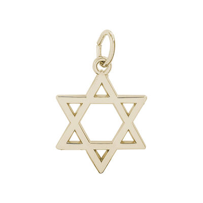 Star of David Charm in 14K Yellow Gold