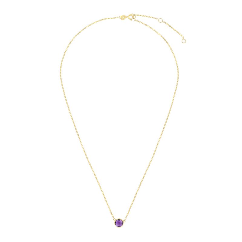 Amethyst Round Necklace 17" in 14k Yellow Gold image number null