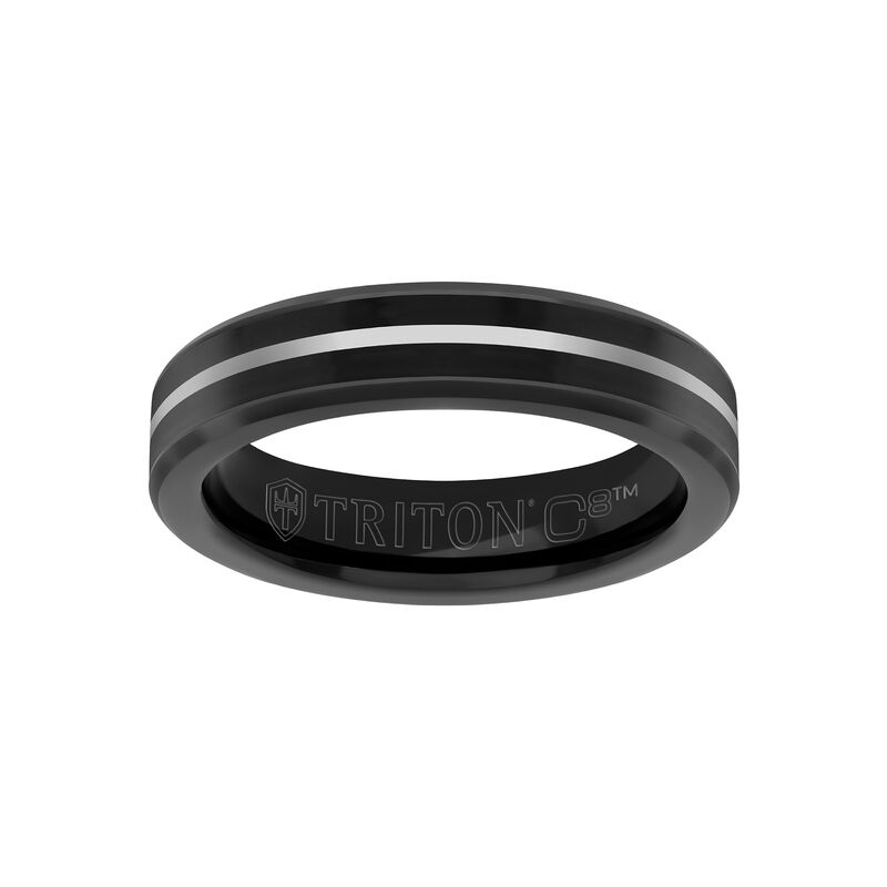 Men's Polished & Tungsten Carbide Wedding Ring (5mm) image number null