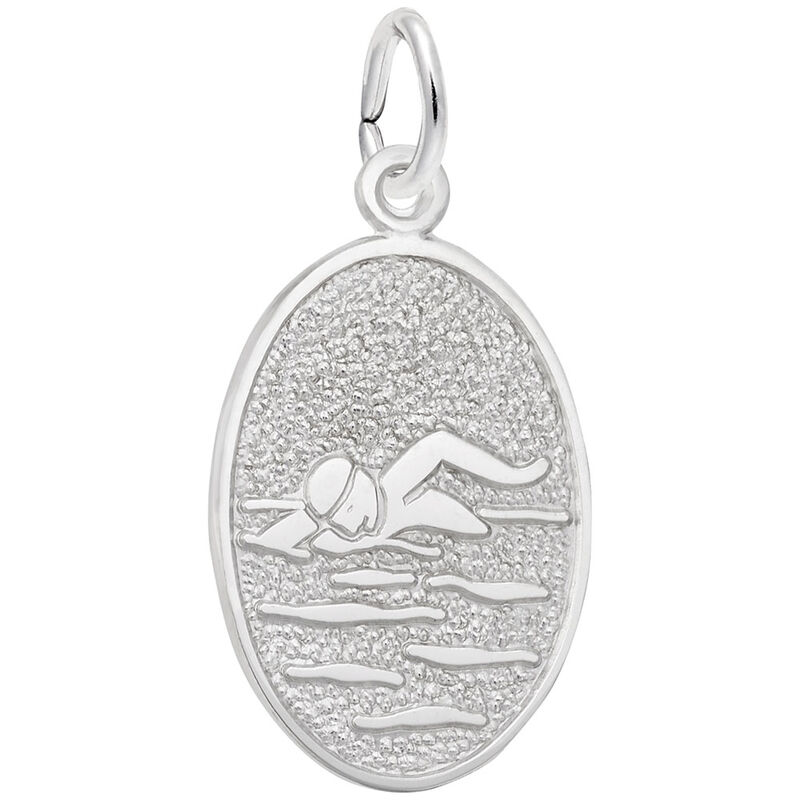 Swimmer Charm in 14K White Gold image number null