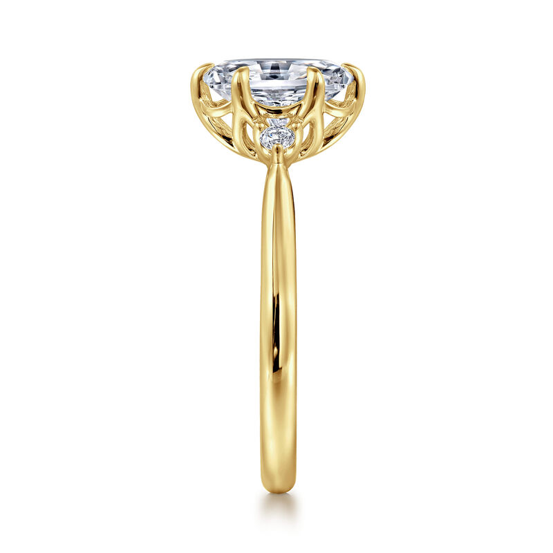Gabriel & Co. "Blaise" Three Stone 14k Yellow Gold Diamond Ring Setting ER16200O6Y44JJ image number null