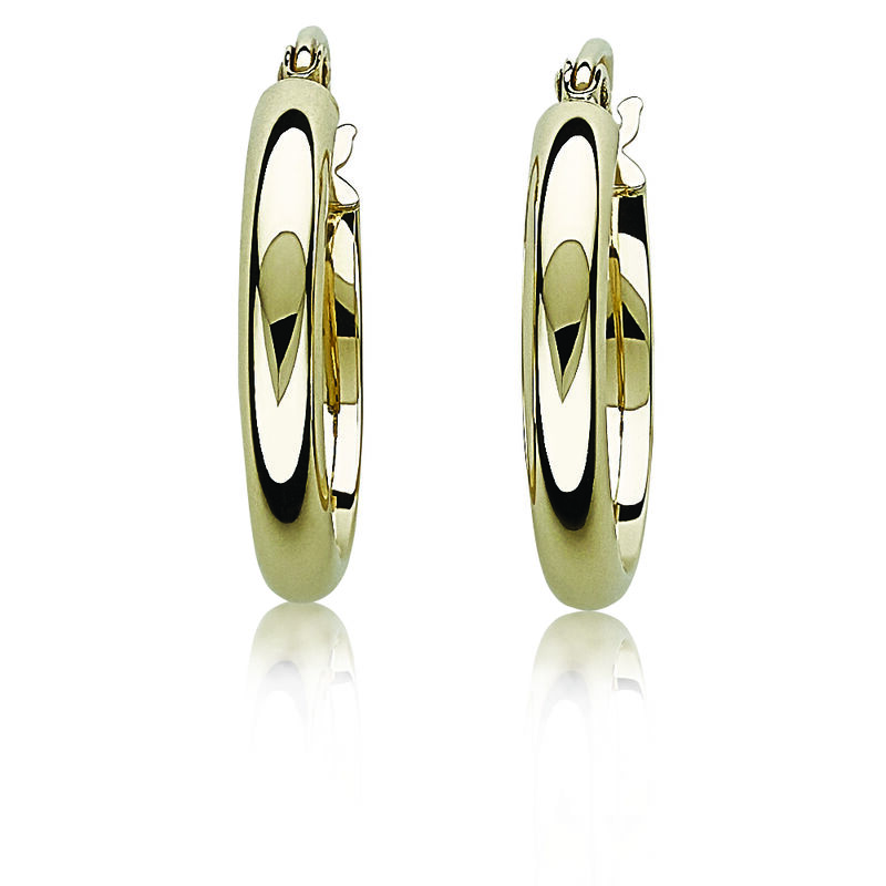 Polished Petite 14k Yellow Gold Hoop Earrings image number null