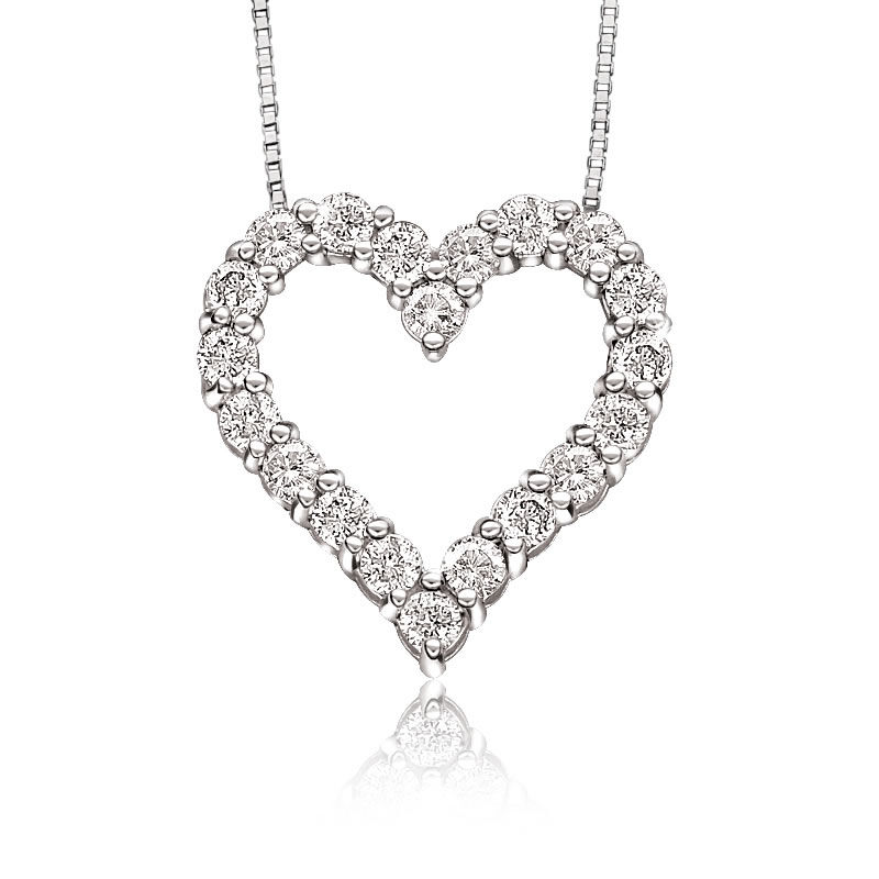Diamond 1/10ctw. Heart Pendant in 10k White Gold image number null