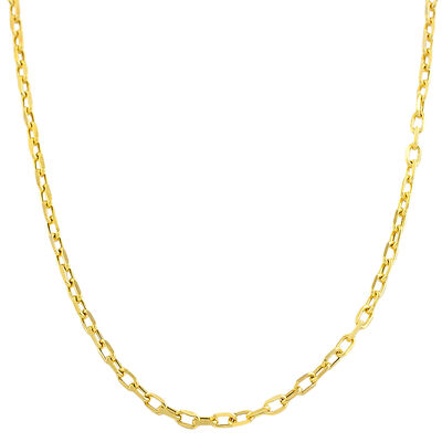 Diamond-Cut Hollow Cable 18" Chain 2mm in 14k Yellow Gold