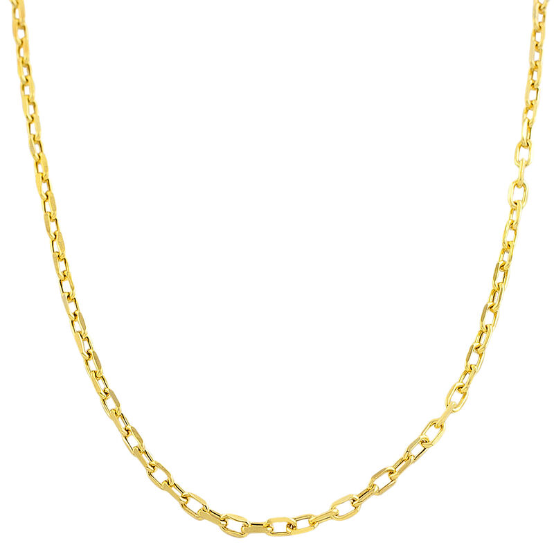 Diamond-Cut Hollow Cable 18" Chain 2mm in 14k Yellow Gold image number null