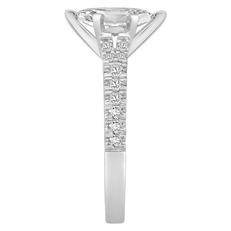 Marquise-Cut Lab Grown 1 1/4ctw. Diamond Split Shank Cathedral Engagement Ring in 14k White Gold image number null