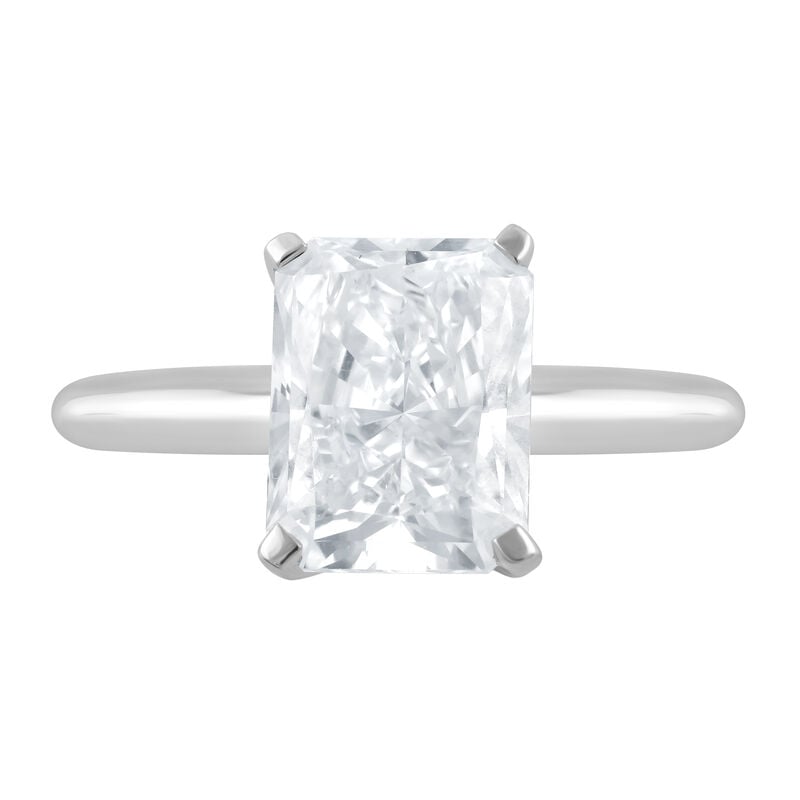 Radiant Lab Grown Diamond 3 1/2ctw. Solitaire Engagement Ring in 14k White Gold image number null