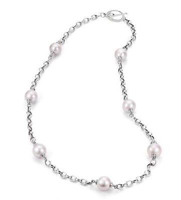 Freshwater Pearl 11-12mm Necklace in Sterling Silver