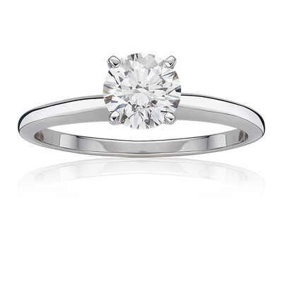 Lab Grown 1 1/4ct. Diamond Classic Round Solitaire Engagement Ring in 14k White Gold