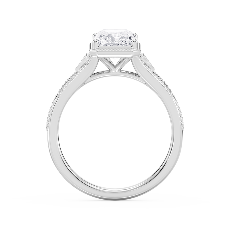 Radiant Lab Grown Diamond 2ctw. Vintage Engagement Ring in 14K White Gold image number null