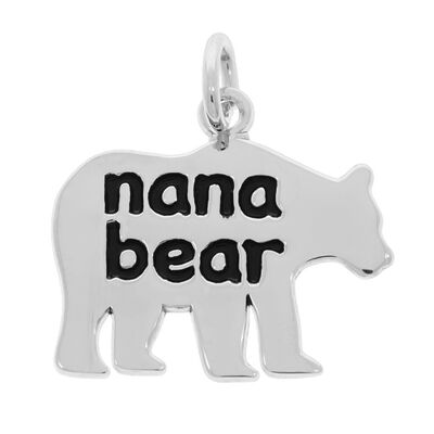 Nana Bear Charm in Sterling Silver