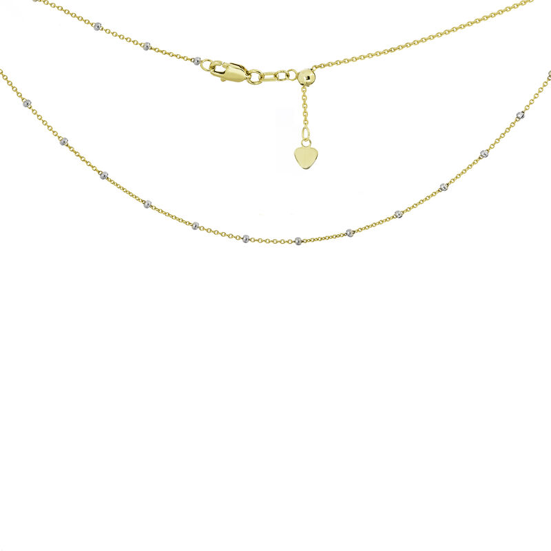 Ladies Saturn Chain Choker Adjustable Necklace in 14k Gold image number null